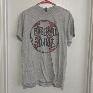 Gray Baseball Aunt T-Shirt